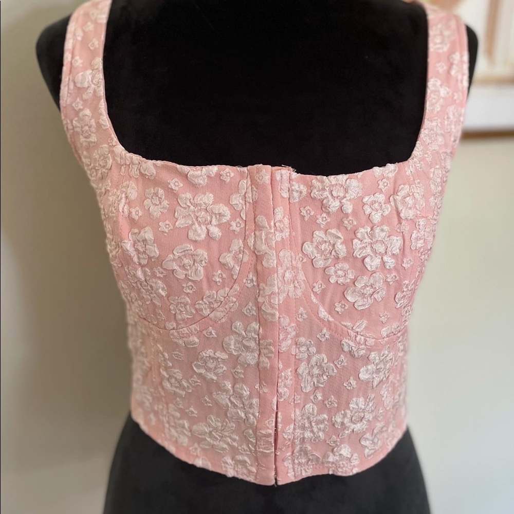Pink Floral Corset Top